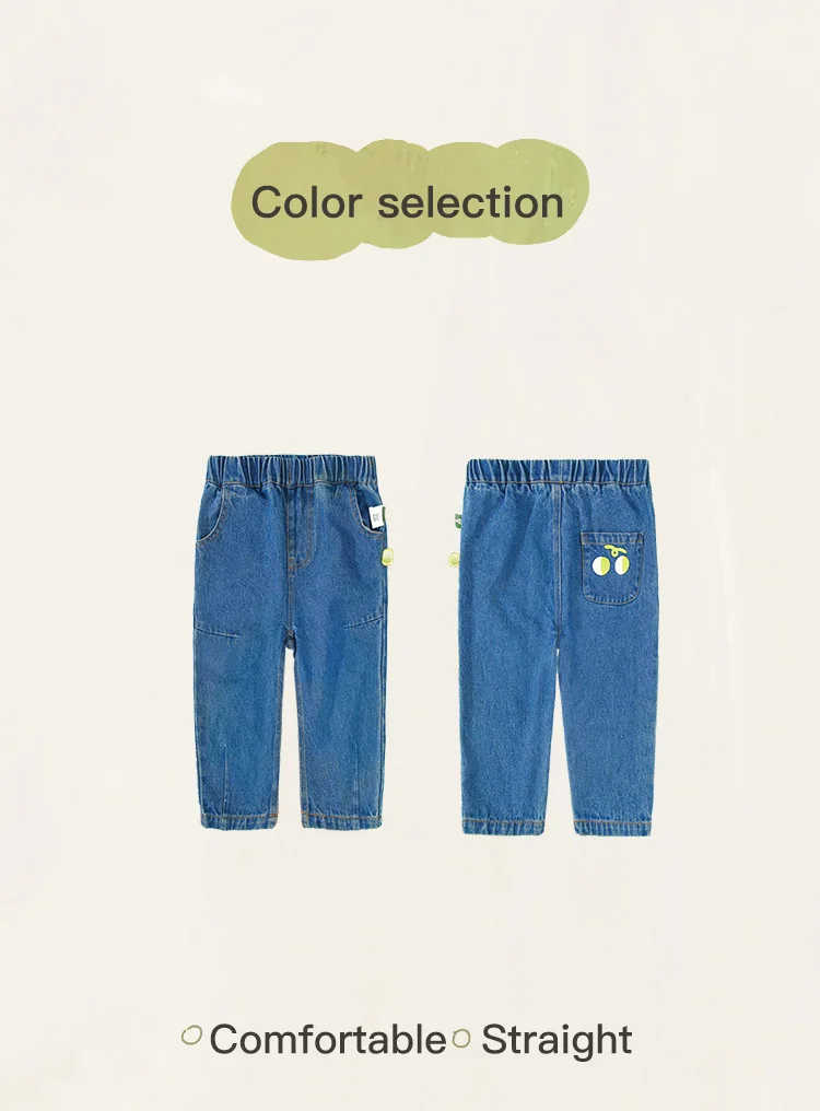 Description Picture 6 of itemAmila Baby Pants 2024 Autumn New Girls High Quality Cotton Breathable Loose Casual Solid Color Versatile Children's Soft Jeans