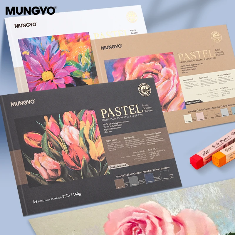 MUNGYO A3/A4 Chalk Special Paper Toner Book 160g High cotton content Easy To Color Double-sided texture Oil Pastel Painting Book 2