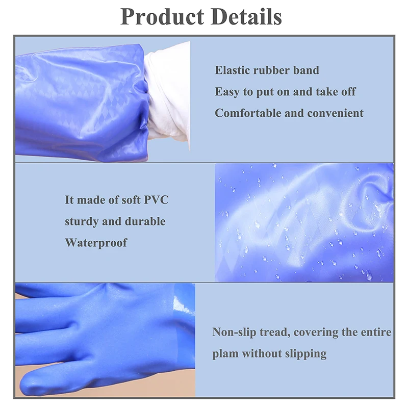 Washing Gloves Long Waterproof Rubber Work Gloves Industrial Agriculture Fishing Dishwashing Cleaning Sleeve Householdthicken
