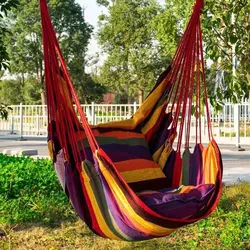 200kg Hammock Garden Hang Lazy Chair Swinging Indoor Outdoor Furniture Hanging Rope Chair Swing Chair Seat Bed Travel Camping