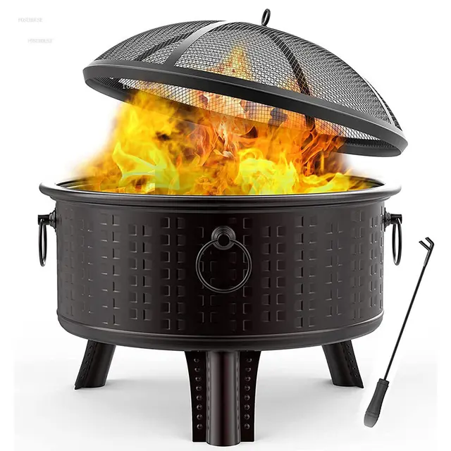 Kültéri Faszén Grillezett Tűzlemez Máglya Fazék Kályha Terasz Melegítők Otthoni Tűzifák Fűtőberendezés Téli Beltéri Fűtési Tűzhely - Image 4