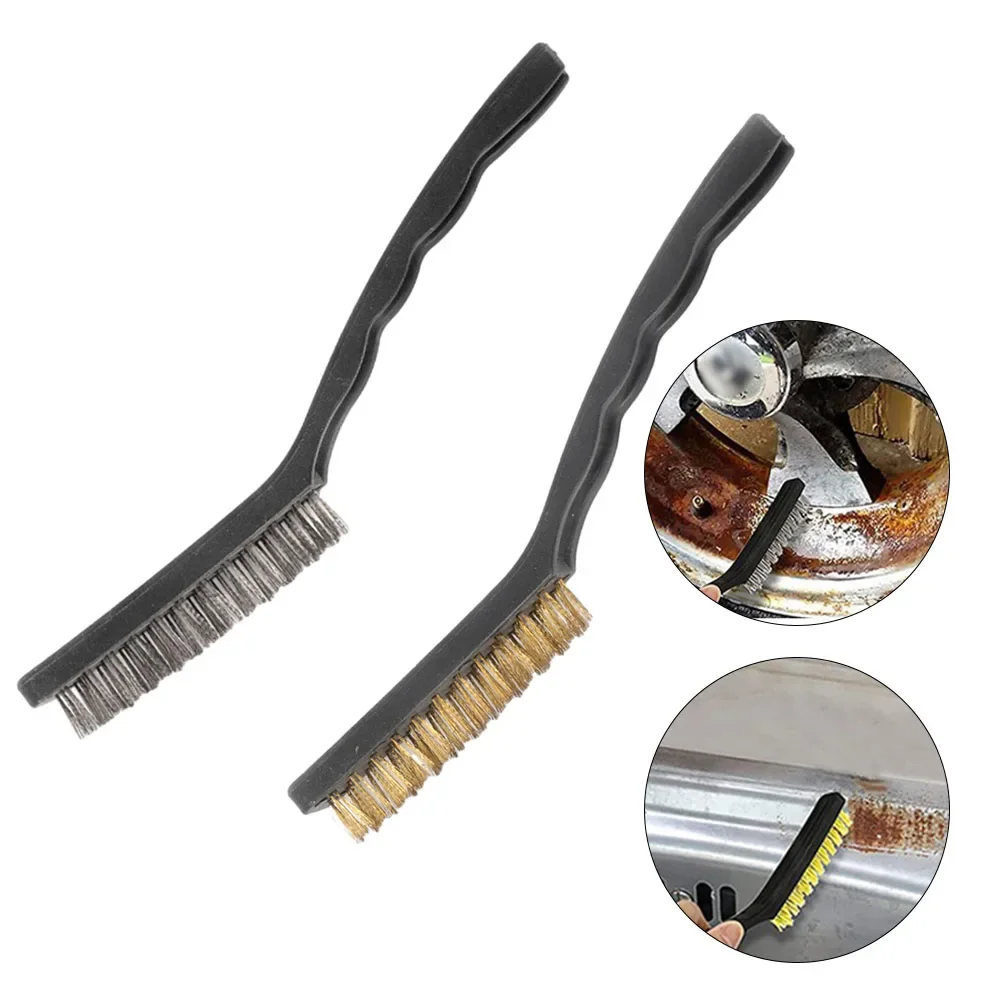 2pcs Wire Brush Set Brass & Steel Brushes Rust Remover Cleaning Polishing  Detail Metal Brush Wire Toothbrush Cleaning Tool Kit - AliExpress