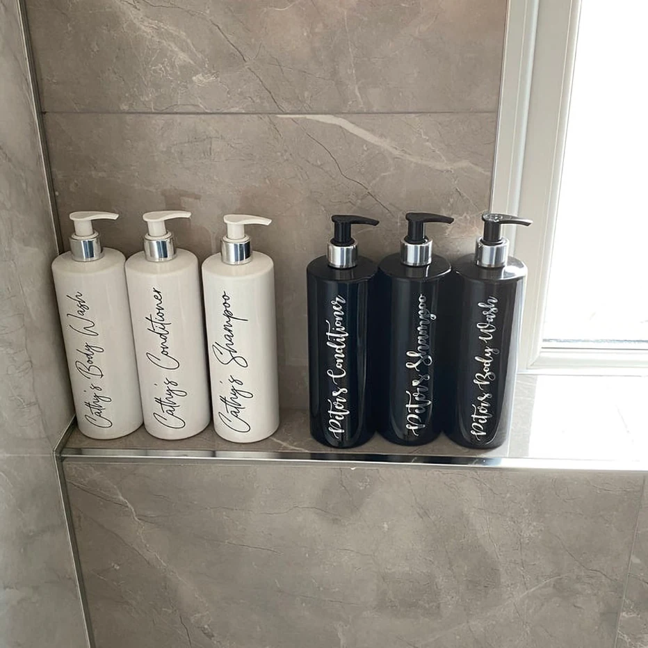 3Pcs Refillable Shower Shampoo Conditioner Bottle Dispenser 500ml Bathroom Lotion Empty Bottle Plastic Container Farmhouse Decor shampoo dispenser refillable plastic bottles refillable bottle plastic lotion bottle