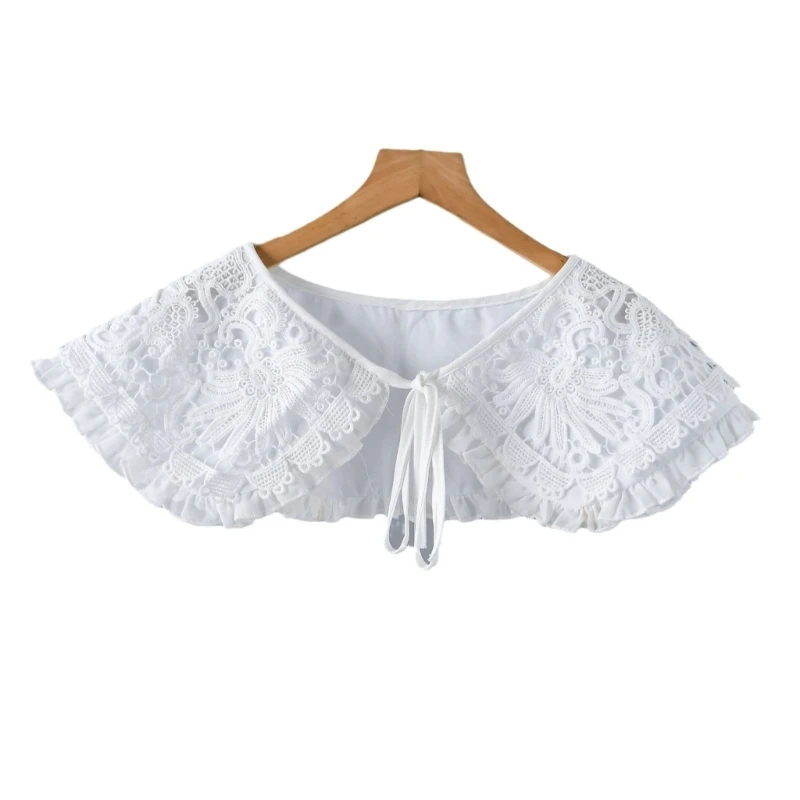 

Double Layer Floral Shawl Detachable Collar Casual Accessory Women False Collar