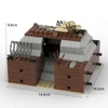 MOC building block model ornament, multiple trench combination kits for battlefield defense works, 16x16 hole bottom plate Toys 1