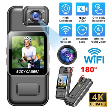 Ultra HD 4K WIFI Camera Digital Video Mini Portable Handheld Law Enforcement Recorder 180° Rotatable Lens Outdoor Sports Camera 1