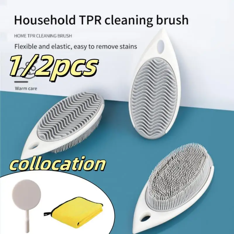 Silicone Soft Laundry Brush with Shoe Towel Hand-held Shoe Cleaner Home Multifunctional Clothes Board Brush Shoe Brushs