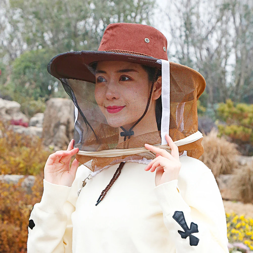 Beekeeping Fishing Cowboy Hat Mosquito Bee Insect Net Cap Face Head Protectoju 