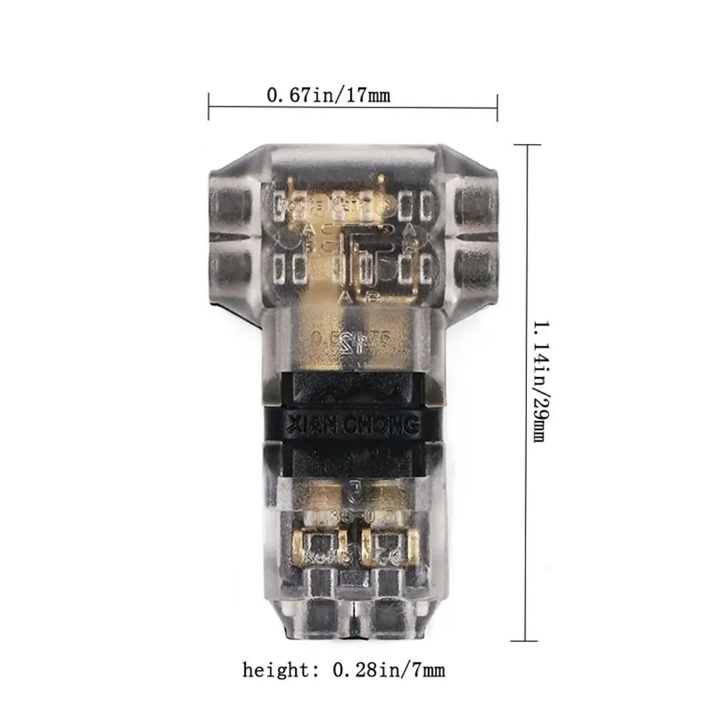 Pin 2 Way Universal T Shape Pluggable With Lever Wire Wiring Connector Cable Clamp Conductor Terminal Block Stripping Connector cable clamp