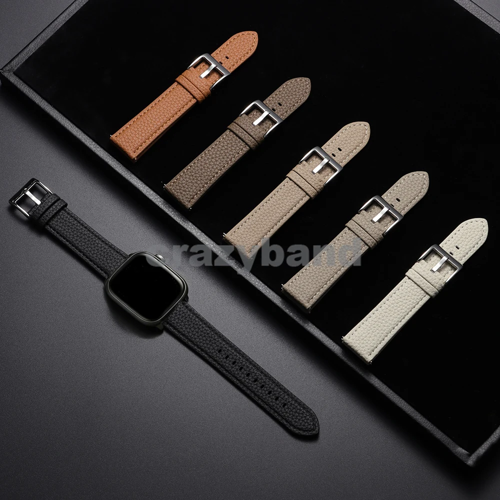 Lychee Pattern Leather Business Band