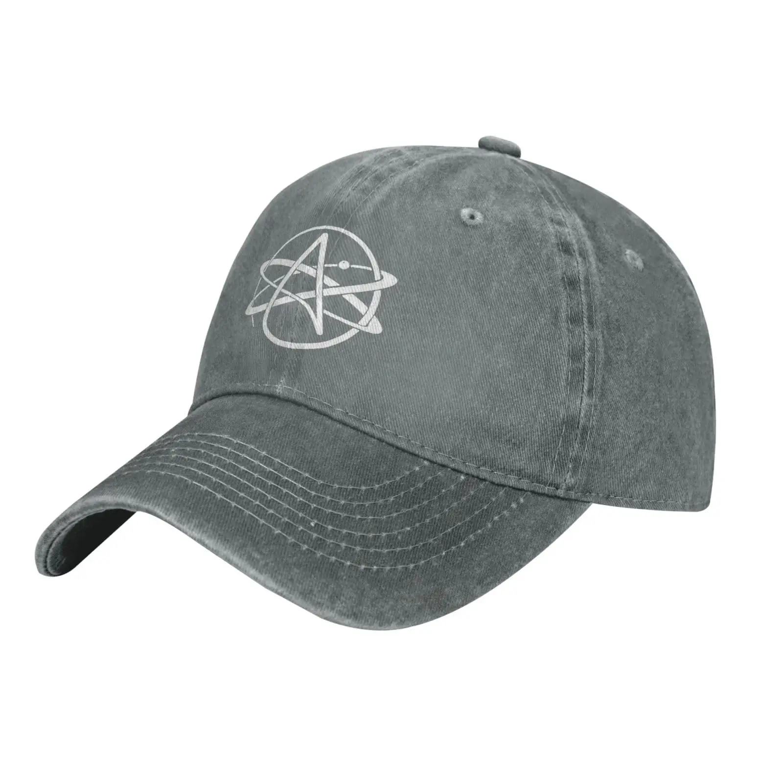 Atheist Atom Symbol Baseball Cap Man's Woman Dad Hat Unisex Adjustable Duck Tongue Caps Gray
