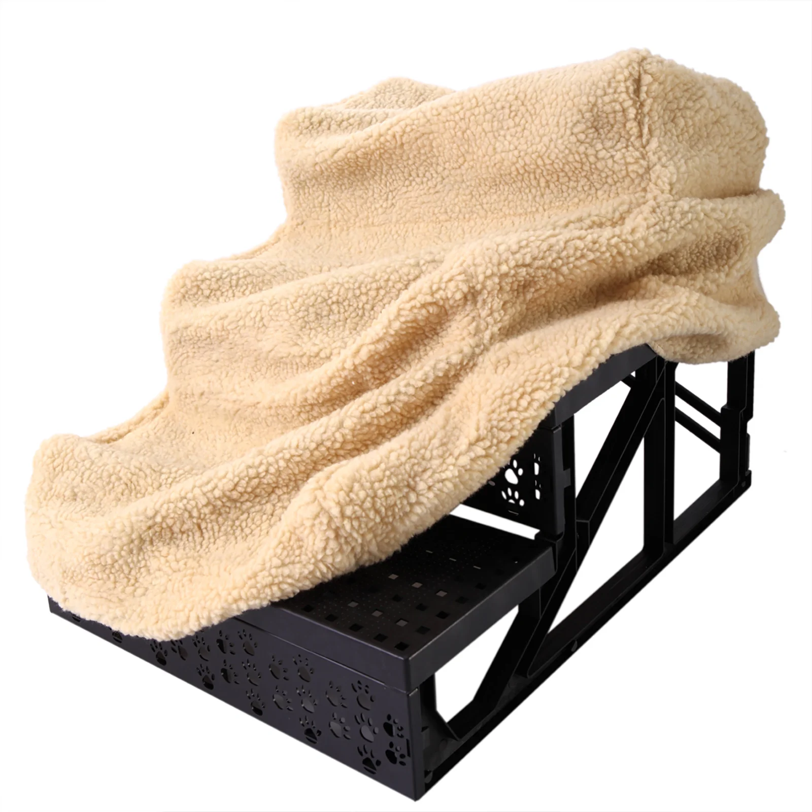 3-Tier Lightweight Pet Stairs for Dogs Cats, Steps for High Beds and Couches, Machine Washable Cover