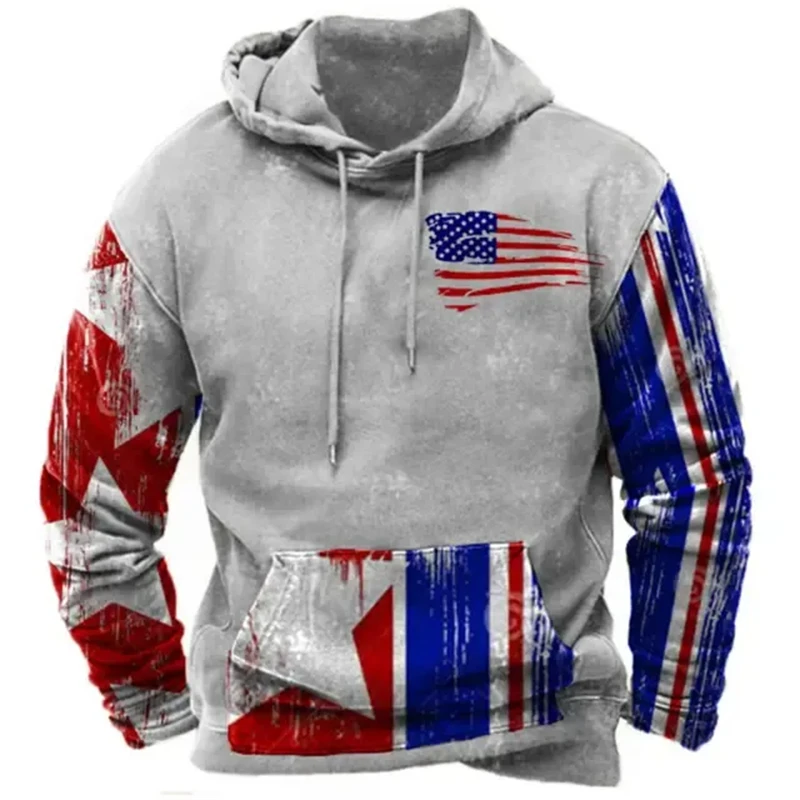 thumbnail image 1 of Sudadera con capucha con estampado de bandera de EE. UU. a la moda para hombre, tendencia de hip hop, ropa vintage Harajuku, novedad de primavera y otoño, sudaderas, tops de gran tamaño, 1 of 5