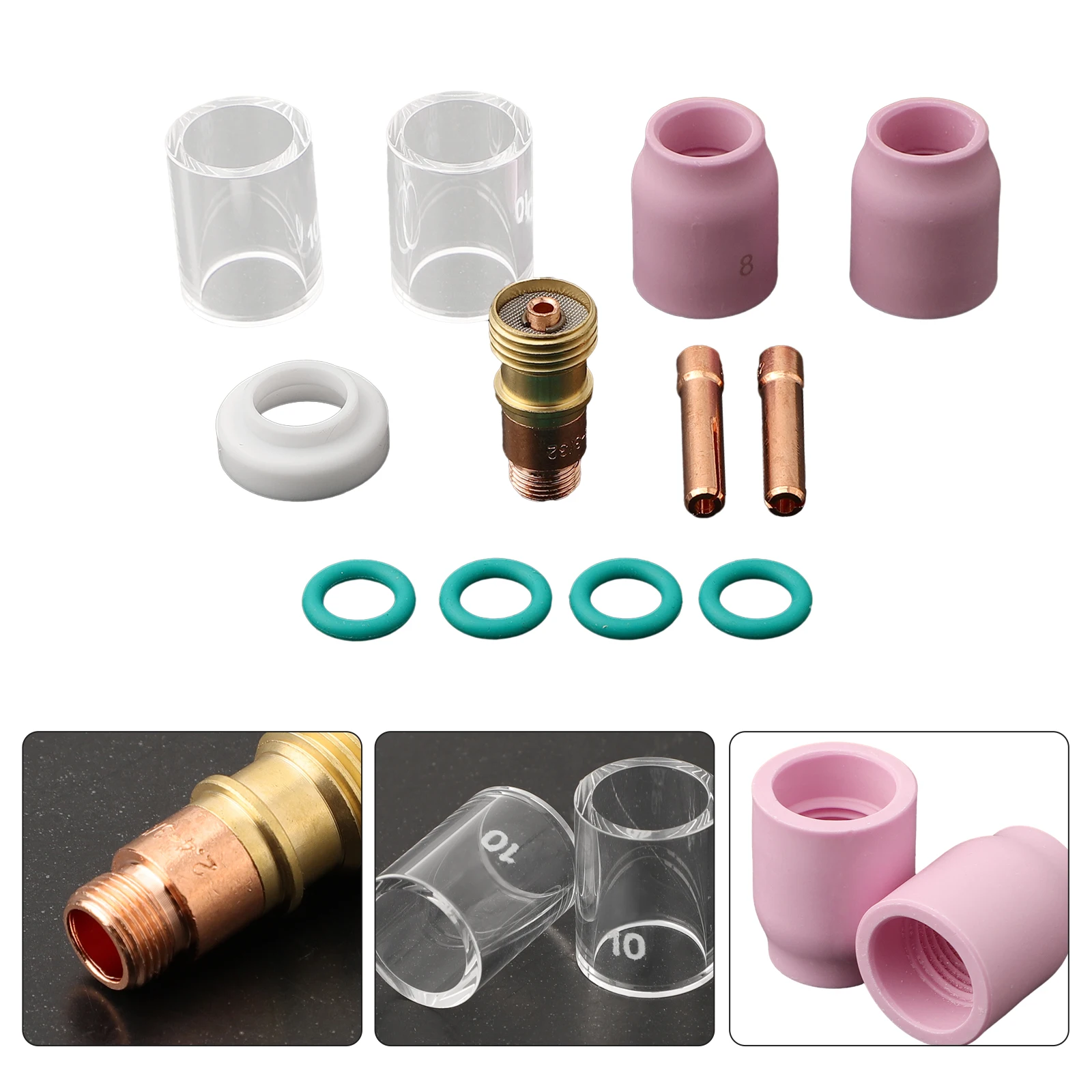 

Precision Welding Made Easy 10 Heat Glass Cup Kit for WP171826 12pcs Stubby Gas Lens Compatible with TIG Welding Torch