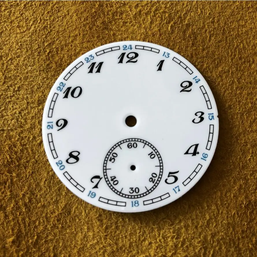 

38,9 мм 6498 белый эмалированный циферблат подходит для часового механизма e6498/ST3621 модный стерильный для мужских часов запчасти для ремонта фотографий