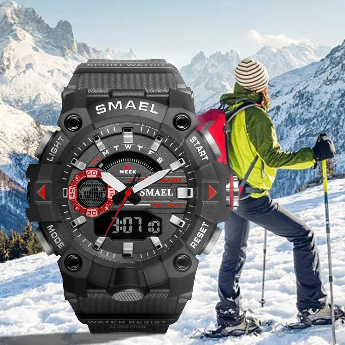 Montre Homme Sport Militaire étanche 50m - Affichage Analogique/digital LED - Couleur Bleue - Neuf