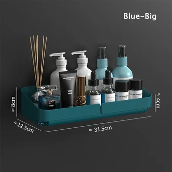 ห้องน้ําห้องครัวความสะดวกสบายชั้นวางแต่งหน้าOrganizerเครื่องสําอางแชมพูRackชั้นวางของผนังเครื่องเทศไม่มีการเจาะ 10