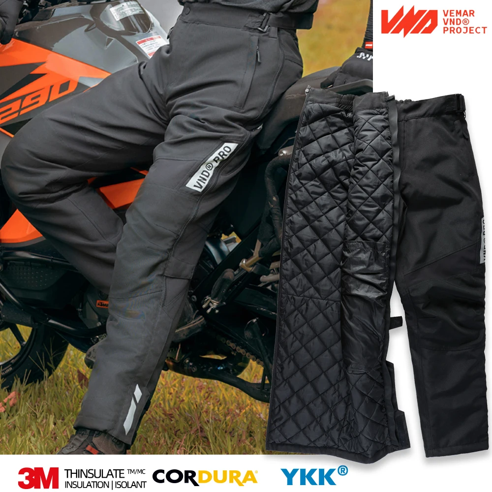Motorcycle Pants Men's Motorcycle Pants for Winter Warm Thinsulate Cotton Quick Release Pants Motocross Racing Trousers with CE Protective Gear