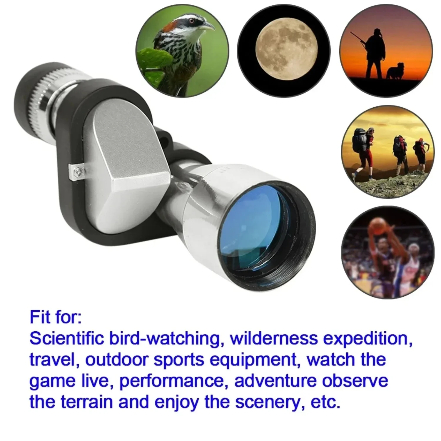 1 Set 8x20 HD Mini Pocket Focusing Monocular Outdoor Portable Telescope for Hunting Camping Mountaineering Hike Birdwatching 4