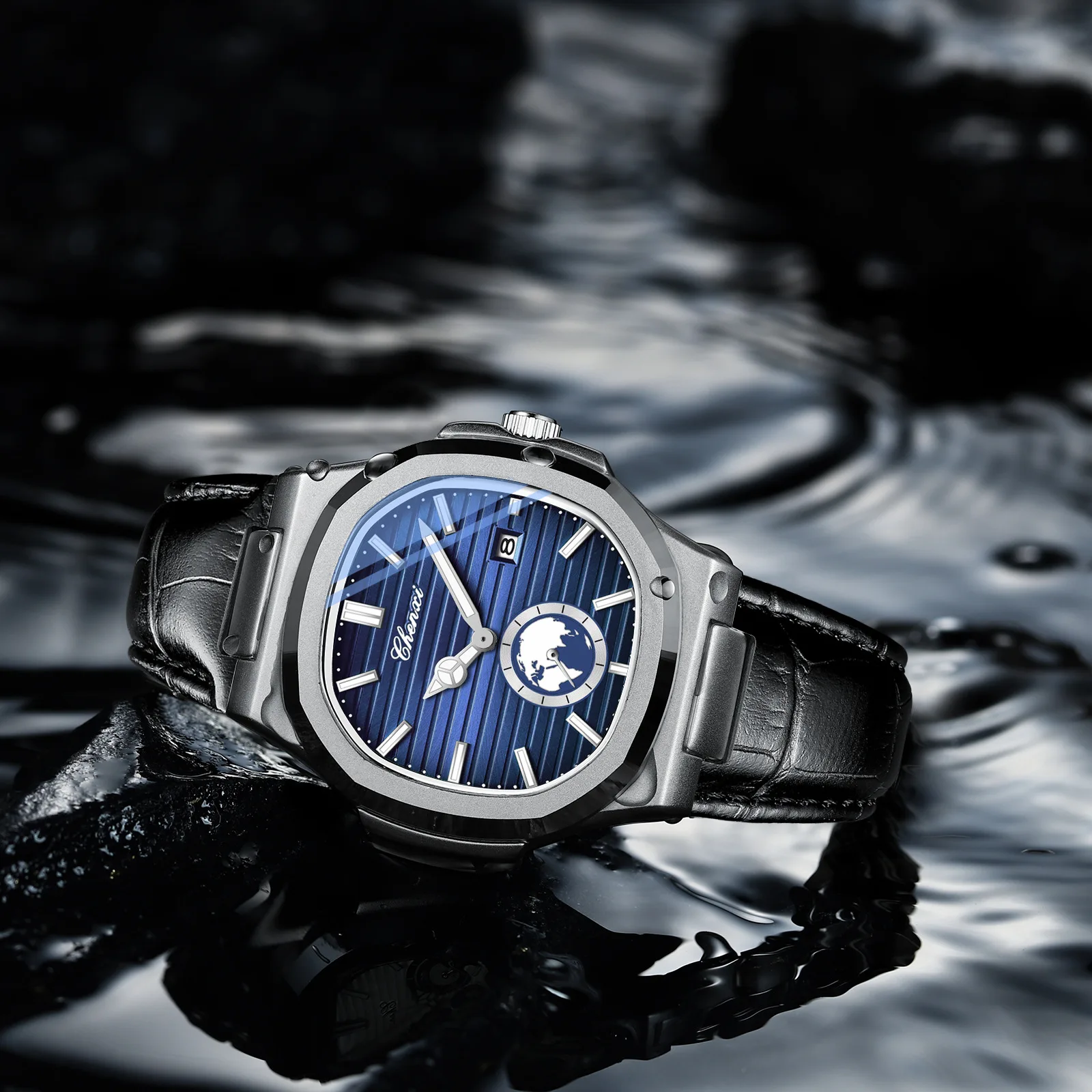 CHNEXI Watch Fashion Trend Men's Watch Calendar Window Glow-in-the-dark Waterproof Leather Watch