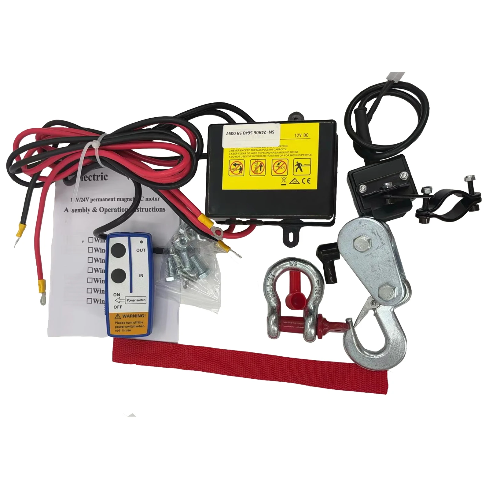 Electric Winch 5200lb Load Capacity Truck Winch Compatible Jeep Truck SUV Synthetic Rope 12V Wireless Remote