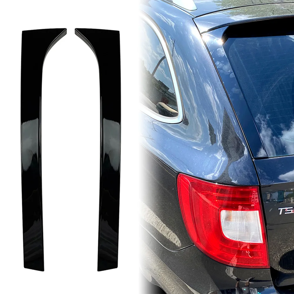 

2pcs Gloss Black ABS Car Rear Window Spoiler Side Wing Trim Cover For Skoda Superb 2008 2009 2010 2011 2012 2013 2014 2015