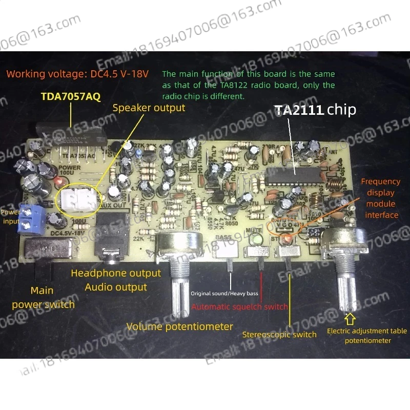 Stereo Radio Board FM High Tone Board TA8122 Ta2111 - AliExpress 1420