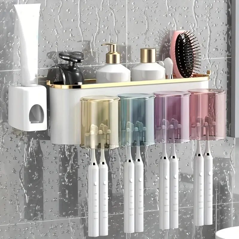 Wall-Mounted Toothbrush Holder, Self-Adhesive Storage Box - Image 2