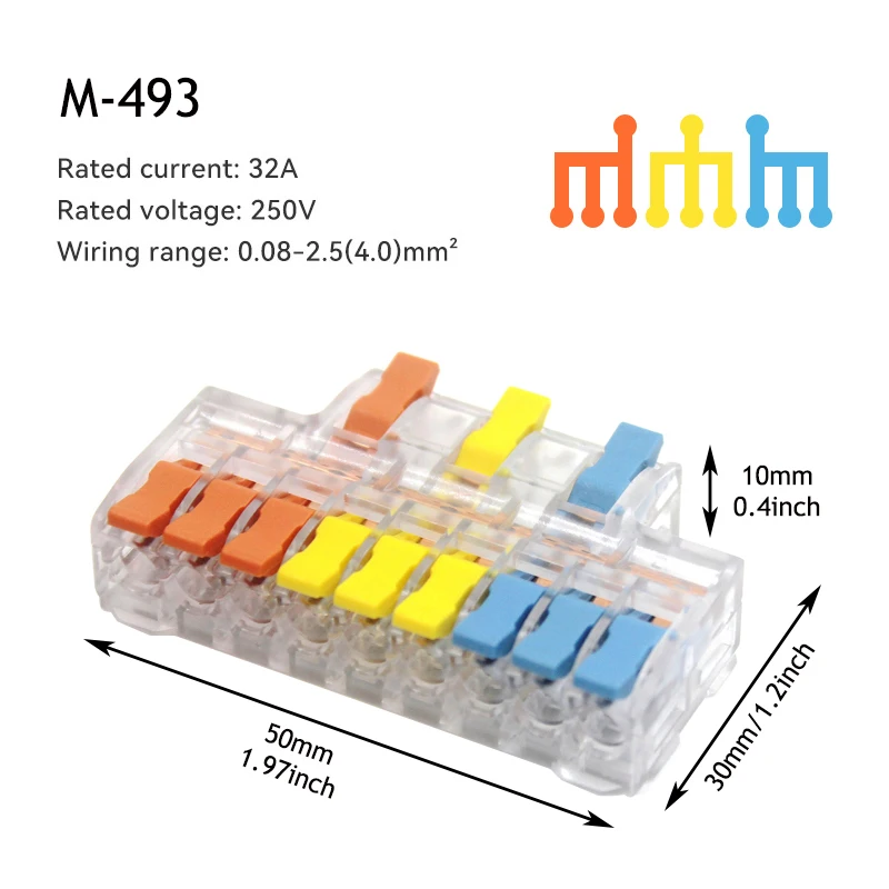 10/50pcs Quick Wire Connector Universal Compact Wiring Splicing Conector Electrical Push In Lighting Terminal Block Connector image 14