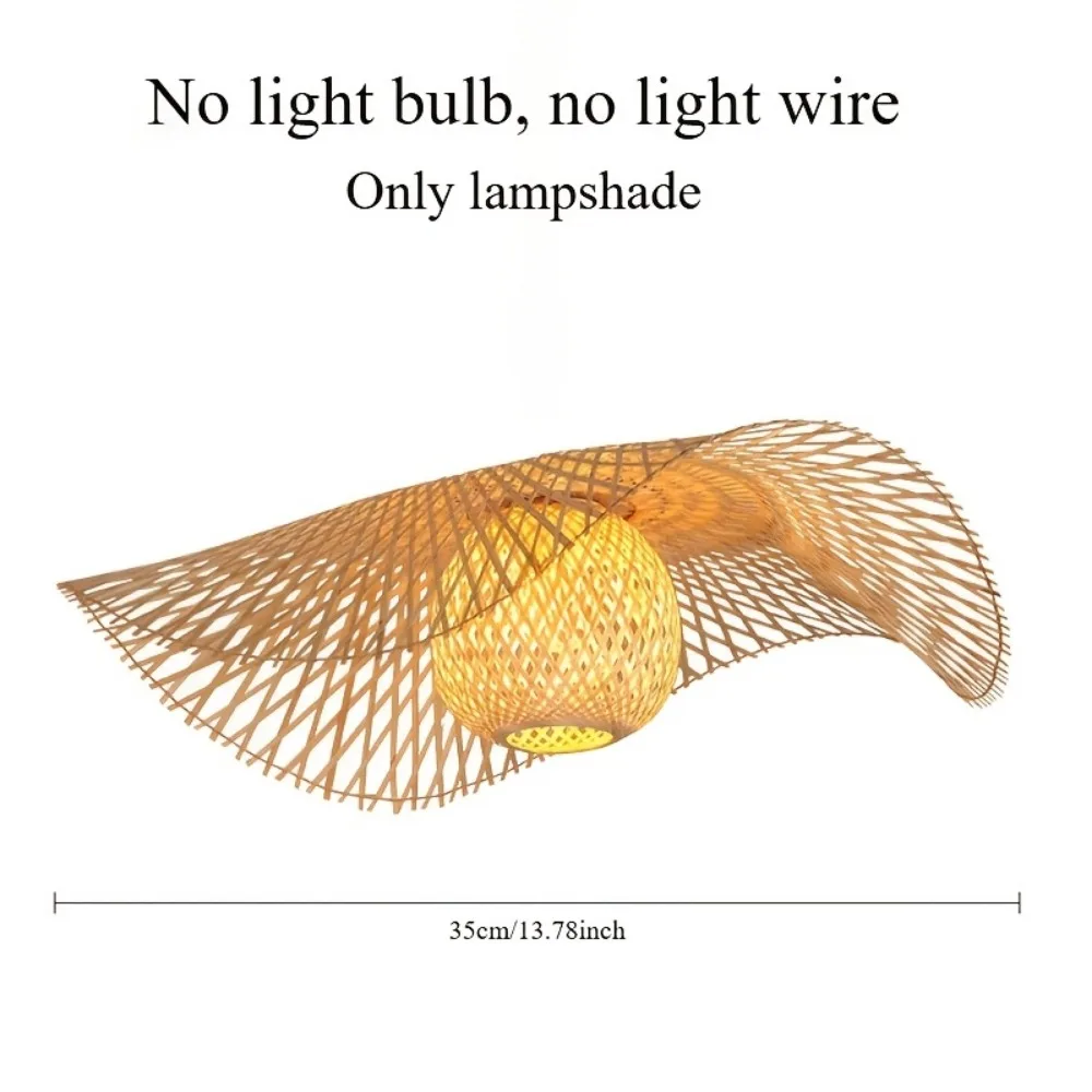 Rattan Woven Chandelier Handmade Weaving Bamboo Lamp Shade Rattan Hanging Pendant Light for Home Decoration