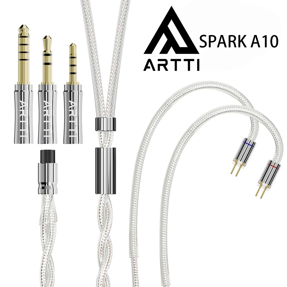 

ARTTI SPARK A10 2.5+3.5+4.4mm Earphone Cable 2 Cores 244 Strands Silver-plated 7N OCC Copper 3in1 Plug 2pin/QDC/MMCX Connector