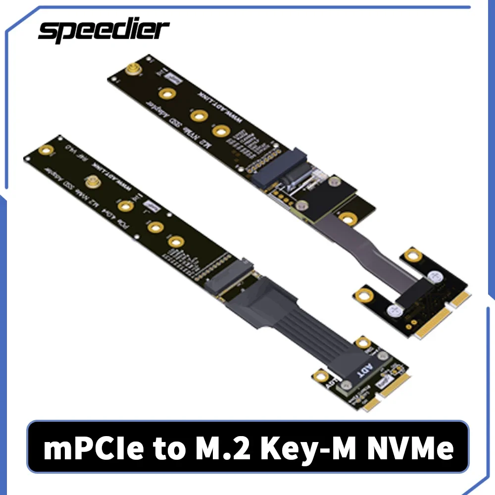 

mini-PCIe to M.2 NVMe Riser Cable Wireless Network Card Transfer M2 NVME M KEY Hard Drive Conversion Adapter Cable Gen 4.0 3.0