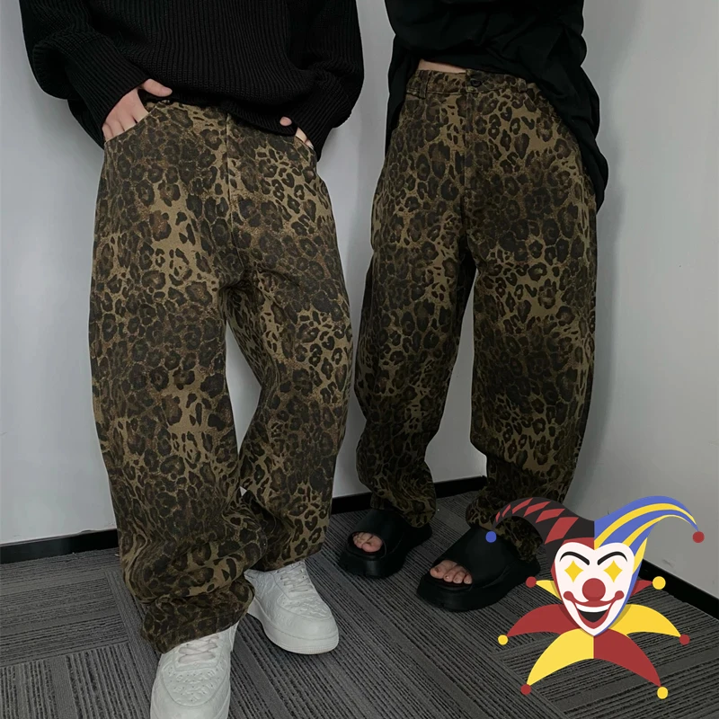 

Leopard FAR ARCHIVE Jeans Pants For Men Women 1:1 Best Quality Hip-Hop Trousers