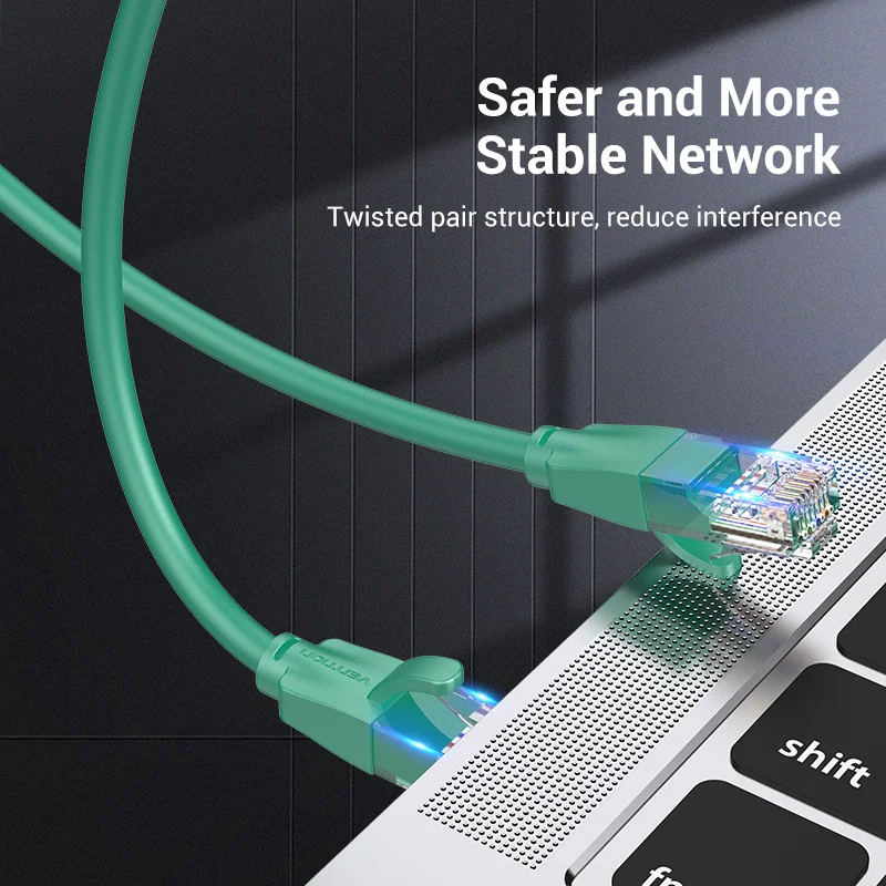 Premium Vention Shielded CAT6 Ethernet Cable, 1m RJ45 Patch Cord for High-Speed Internet Networking