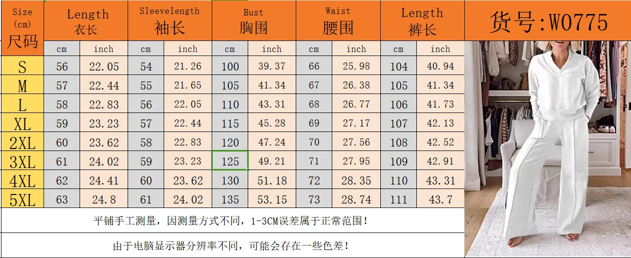 Women Two Piece Autumn Spring V Neck Blouse and Wide Leg Pant Suits