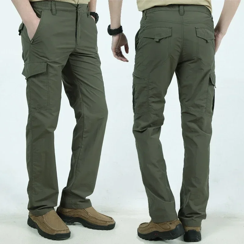 

New Outdoor Waterproof Tactical Cargo Pants Men Breathable Casual Long Trousers Male Quick Dry Cargo Pants Summer