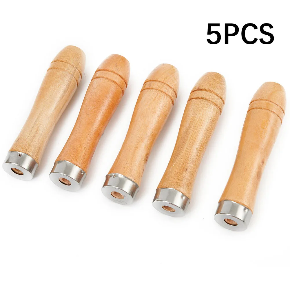 

5pcs Wooden File Handle Replacement For File Craft Tool 11cm Woodworking File Handle Hand Craft Polishing Tools Accessories