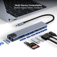 8 in1 USB C HUB 3.0 Type C Splitter 4K Docking Station