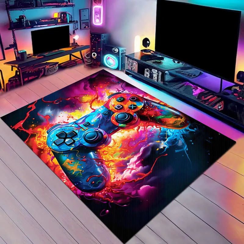 Floor Mat Vikama Gamepad Esports Gaming Room Home decor Console Cartoon Cyberpunk Large area