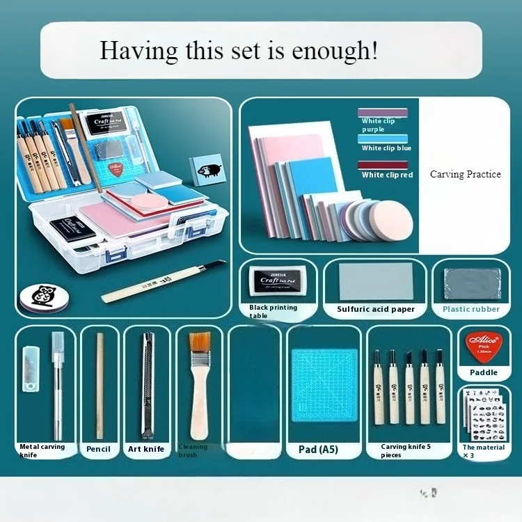 Rubber Stamp Carving Tools Set for Printmaking Arts