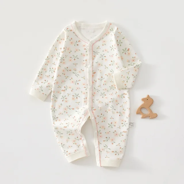 Charming Baby Romper for Spring & Fall, Soft Pure Cotton Onesie, Princess & Prince Style, Perfect Infant Crawling Suit. 1