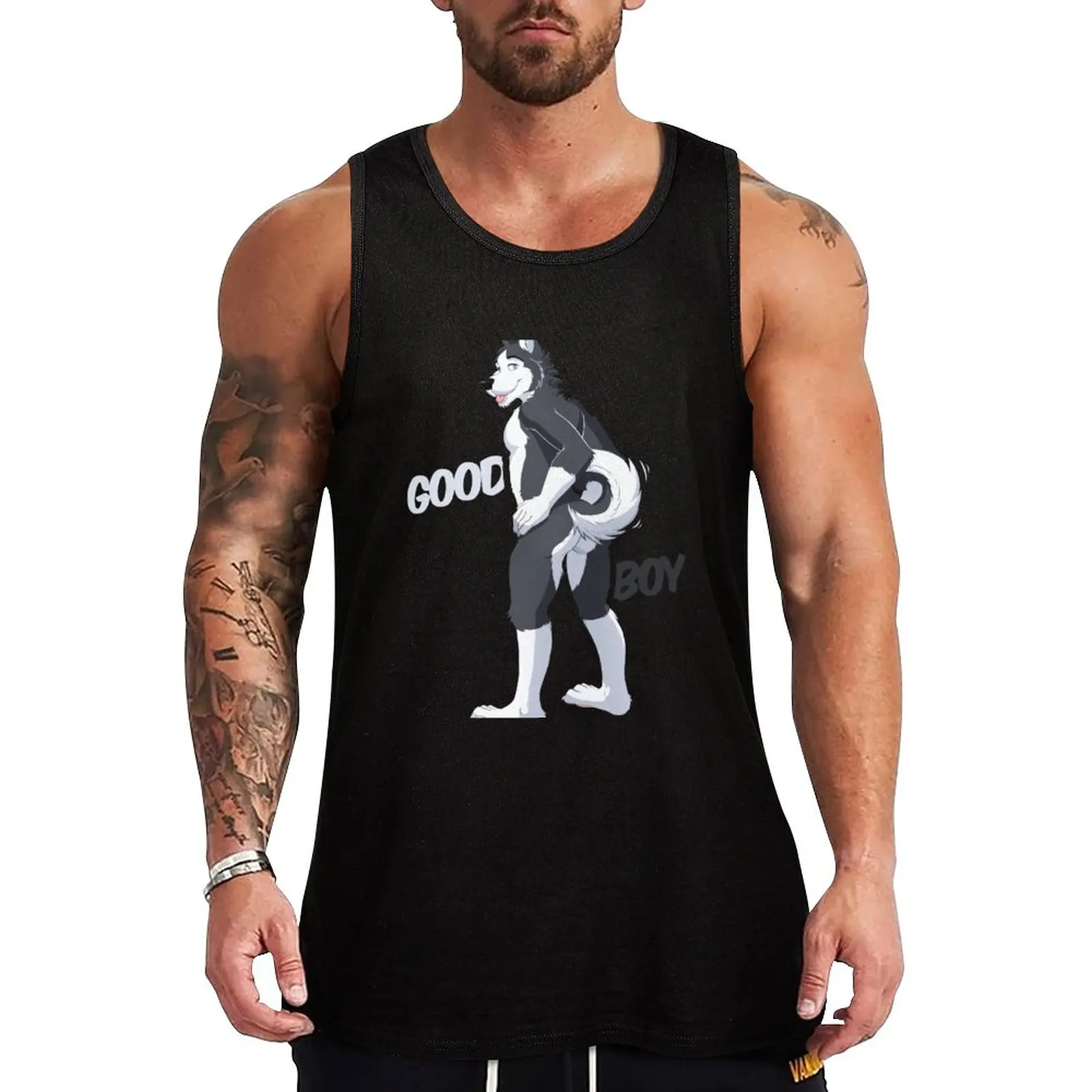 

New Good Boy! Cute Pup Design Tank Top mens gym clothes t-shirt for man