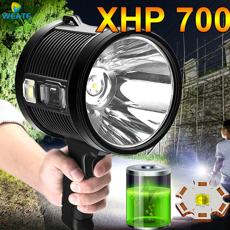 Linterna Led recargable de alta potencia XP70, reflector potente, foco de  antorcha, iluminación portátil con batería de litio de 9000mAh| | -  AliExpress