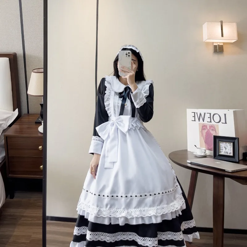 

Traditional maid long dress, long sleeved maid attire, fake mother, British butler cosplay, Japanese uniform, cute dress