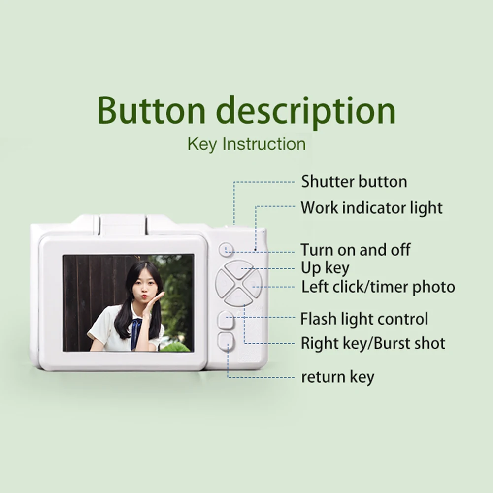 Digital Camera 48MP Portable CCD Camera 2.8 Inch 180 Flip Screen Vlogging Camera Vintage Camera for Teens Adult Beginner