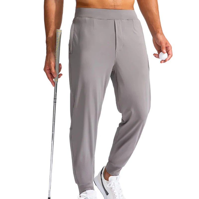 

Lightweght Elastic Trousers Men's Golf Joggers Pants with 3 Pockets Slim Fit Stretch Sweatpants Running Travel Dress Work Pants