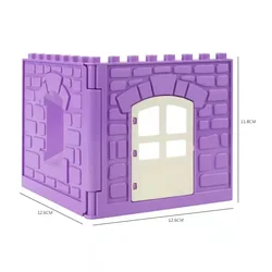 Enchanting Princess Castle Building Blocks Set - Creative Playhouse with Accessories (Wall Purple)