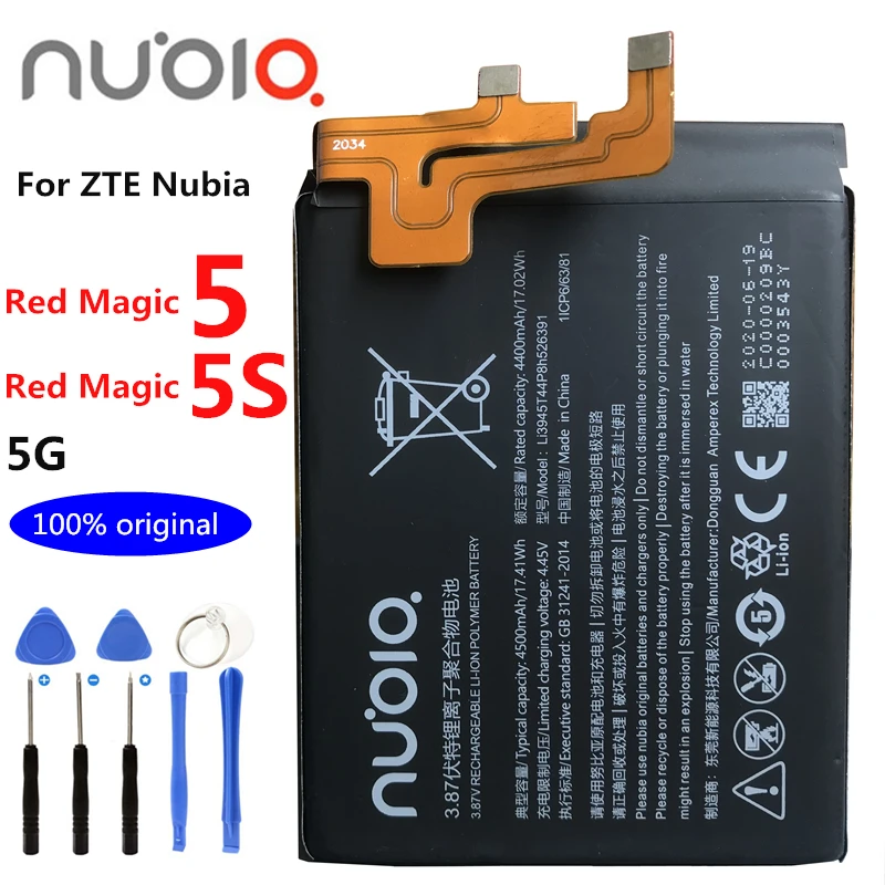 

Original 4500mAh Li3945T44P8H526391 Battery for ZTE Nubia Red Magic 5 , RedMagic 5S 5G , NX659J , Red Devil 5G Mobile Phone