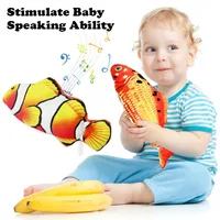 Simulation Electric Fish for Baby Repeat Speaking LED Light Happy Music for Baby to Play Tapping Fish Toy Mobile Moving Fish Toy 2