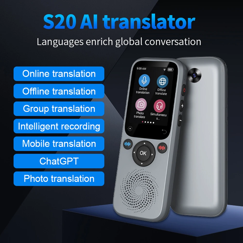 Portable Language Translator Real-Time Two-Way Translating Device 138 Languages Online Offline Translation Simultaneous language translator